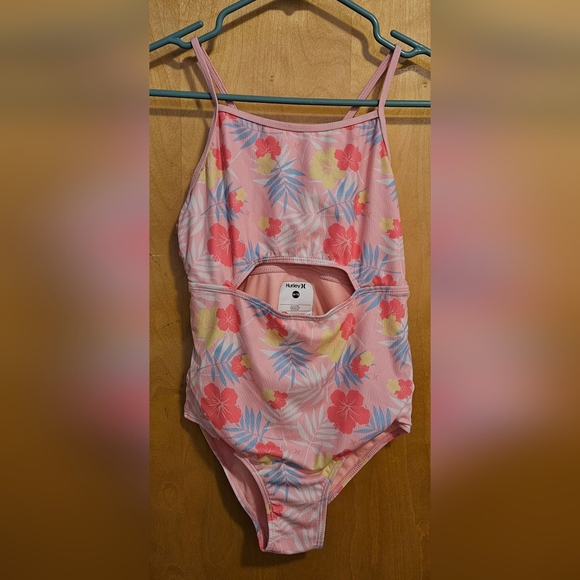 Hurley Other - Hurley Girls Pink Floral One Piece Swimsuit 10/12